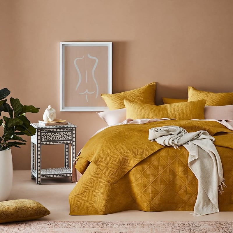 Prism Mustard Quilted Coverlet Separates