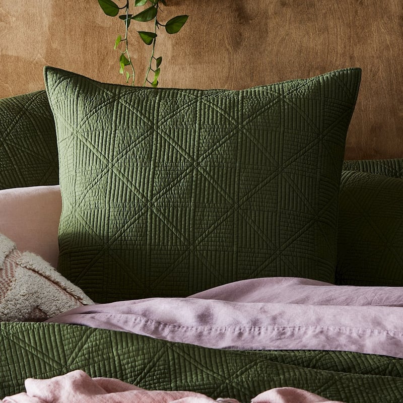 Prism Olive Quilted Coverlet Separates