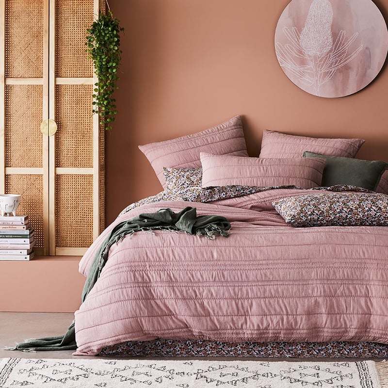 Zara Nude Pink Quilted Quilt Cover Separates