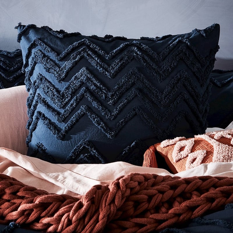 Orlando Chenille Navy Quilt Cover Separates