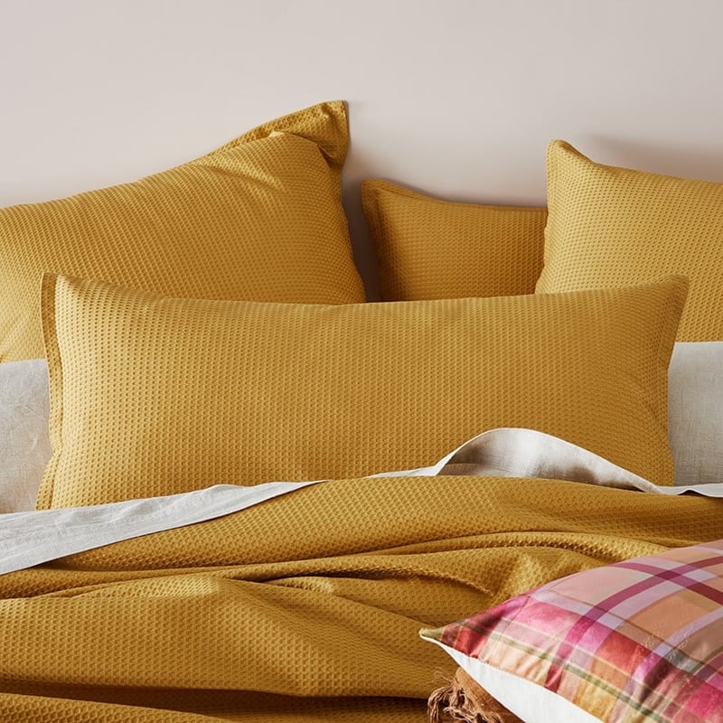 Berlin Waffle Cashew Quilt Cover Set + Separates