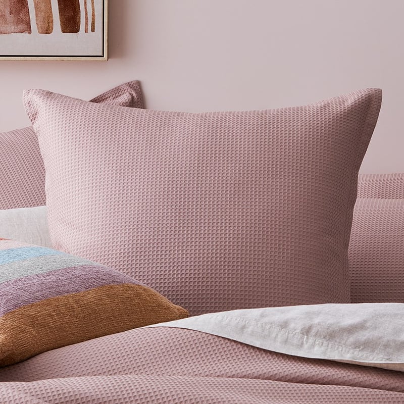 Berlin Waffle Dusty Rose Quilt Cover Set + Separates