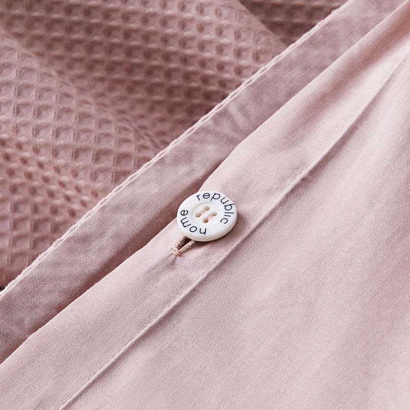 Berlin Waffle Dusty Rose Quilt Cover Set + Separates