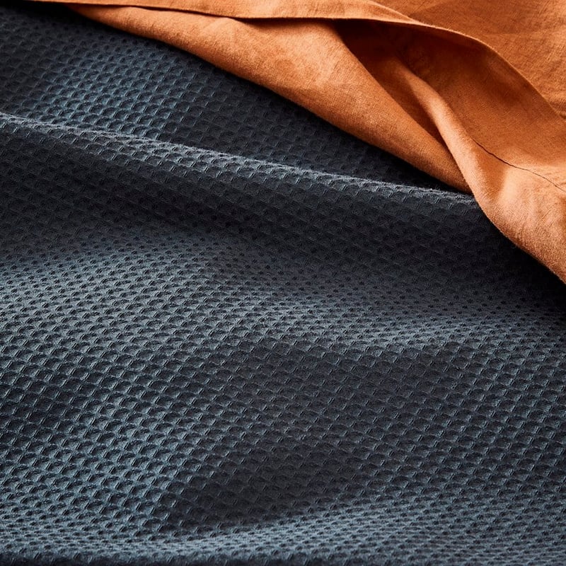 Berlin Waffle Charcoal Quilt Cover Set + Separates