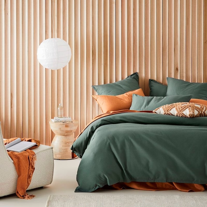 Berlin Waffle Cypress Quilt Cover Set + Separates