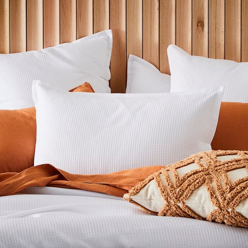 Berlin Waffle White Quilt Cover Set + Separates