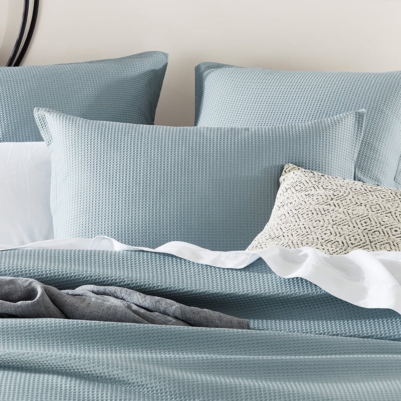 Berlin Waffle Sky Blue Quilt Cover Set + Separates
