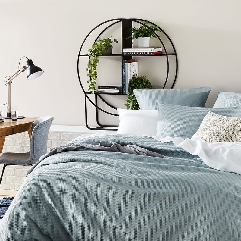 Berlin Waffle Sky Blue Quilt Cover Set + Separates
