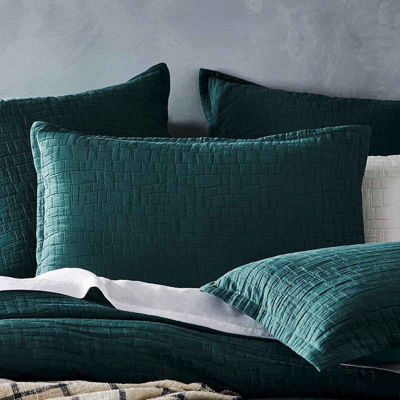 Mila Matelasse Bottle Green Quilt Cover Separates