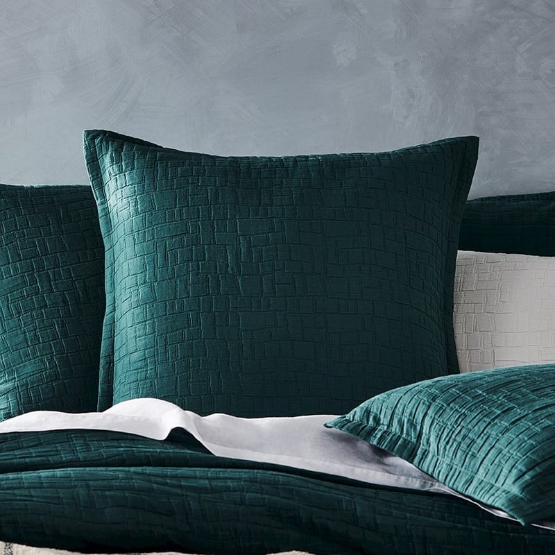 Mila Matelasse Bottle Green Quilt Cover Separates