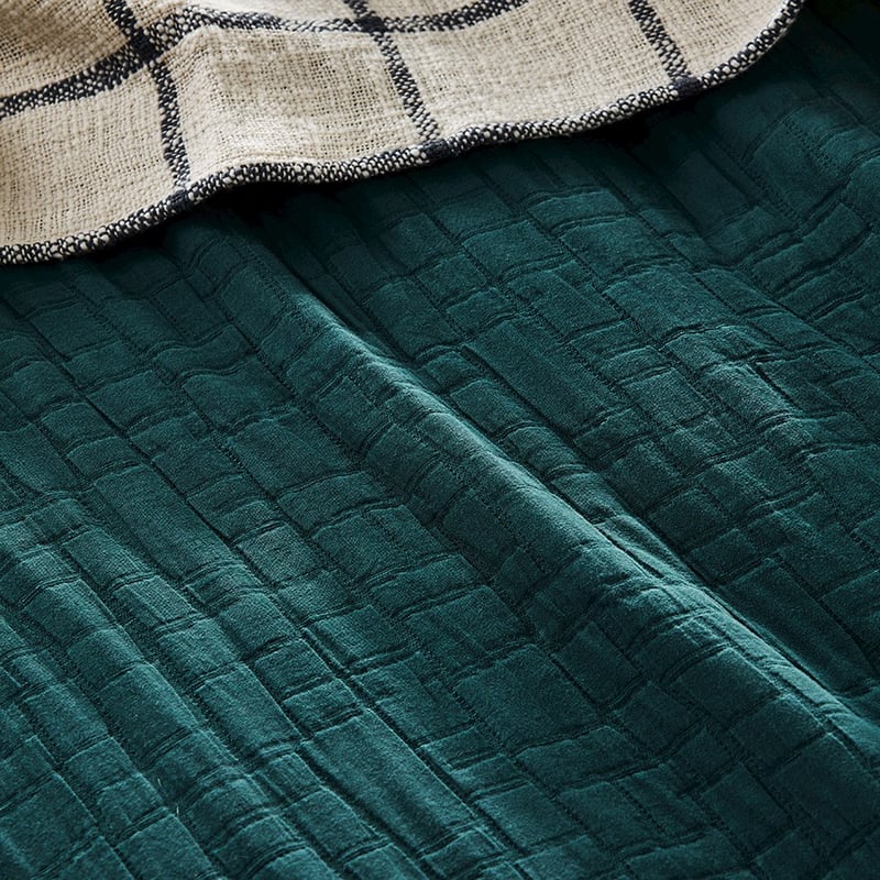 Mila Matelasse Bottle Green Quilt Cover Separates