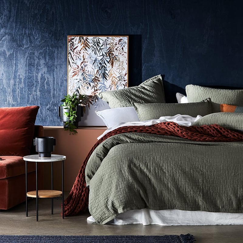 Mila Matelasse Soft Khaki Quilt Cover Separates