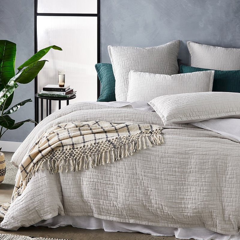 Mila Matelasse Silver Quilt Cover Separates