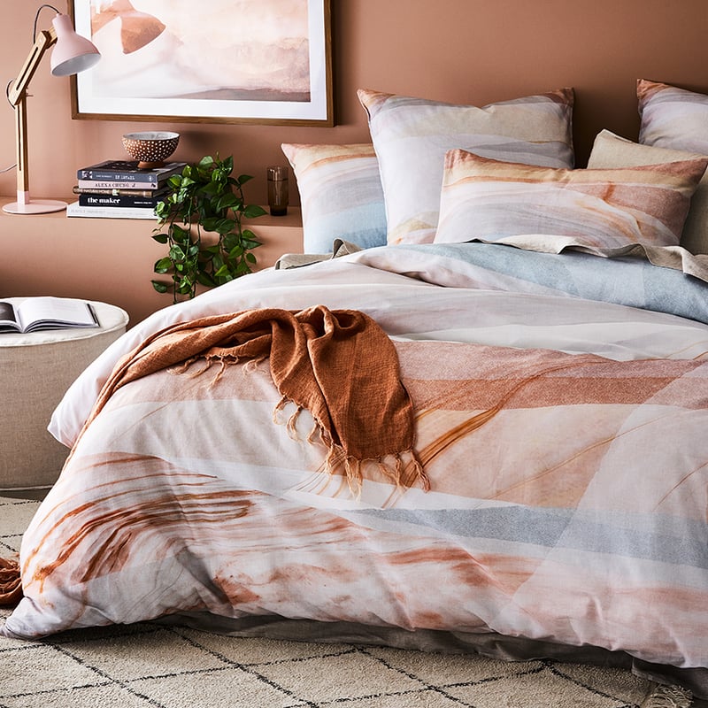 Sahara Marble Blush Quilt Cover Set + Separates