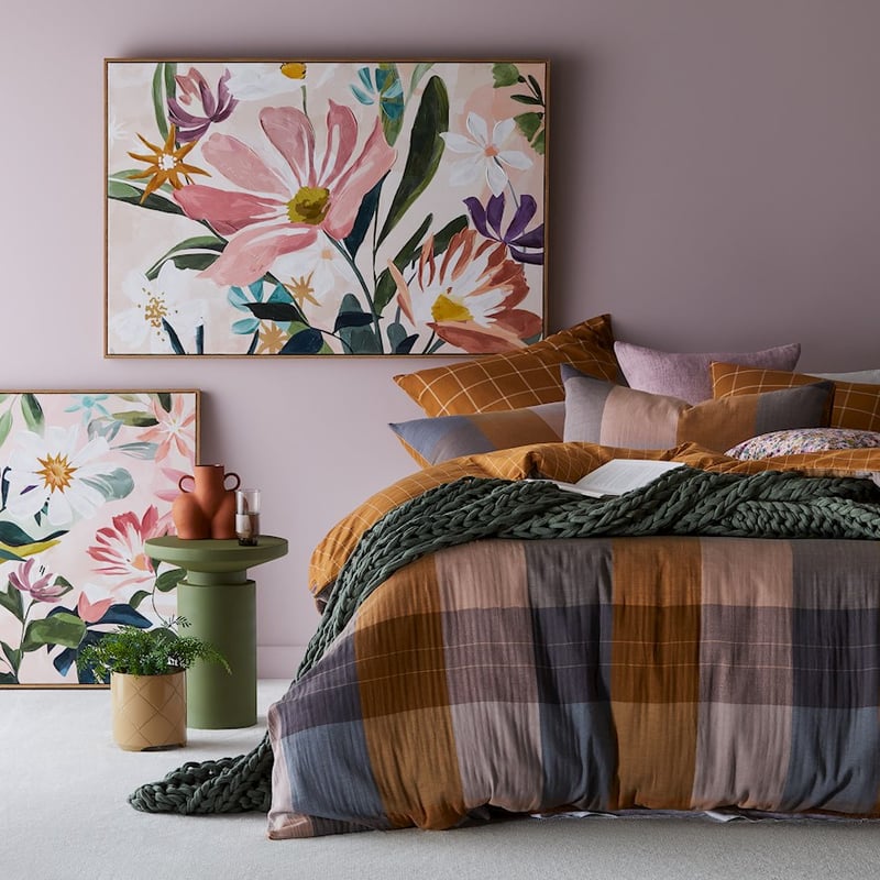 Oban Check Cinnamon Quilt Cover Set + Separates