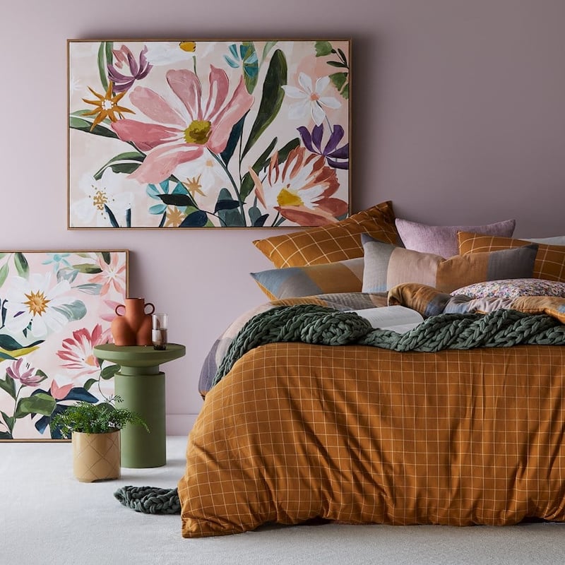 Oban Check Cinnamon Quilt Cover Set + Separates