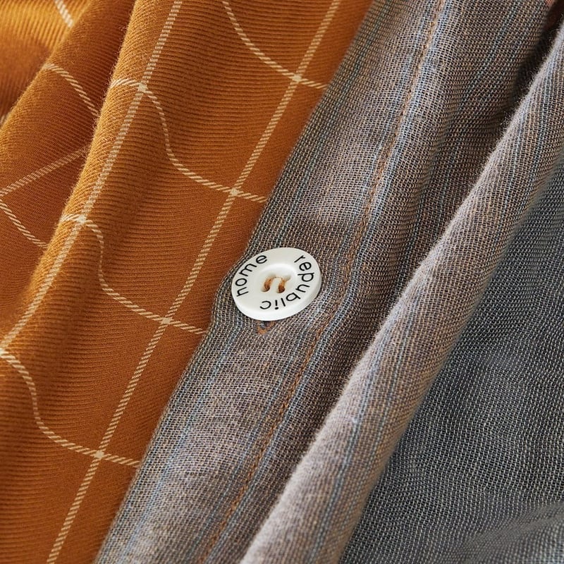 Oban Check Cinnamon Quilt Cover Set + Separates