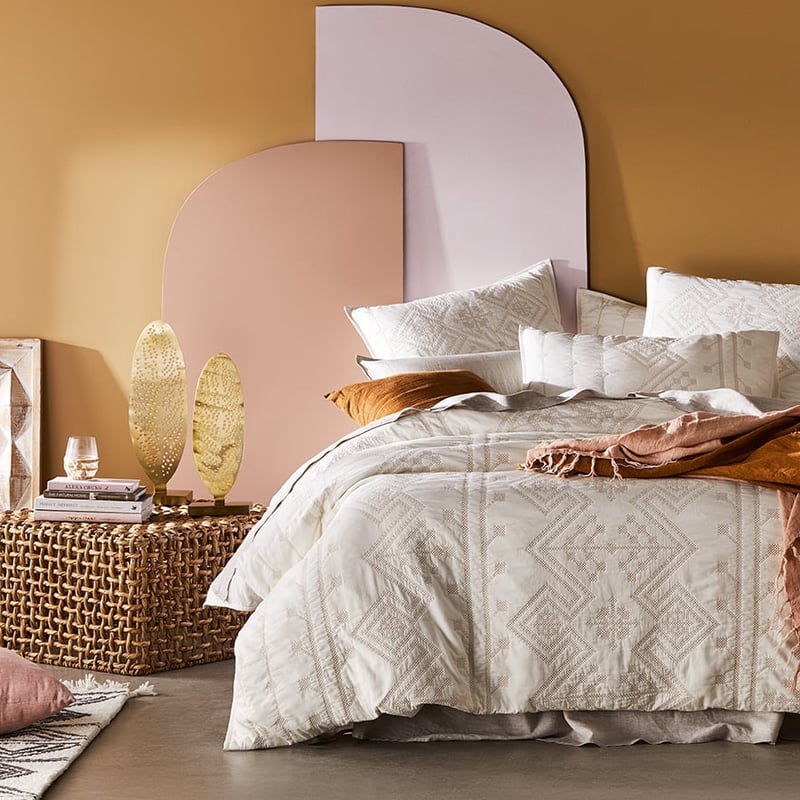 Aries Vanilla Quilted Quilt Cover Separates