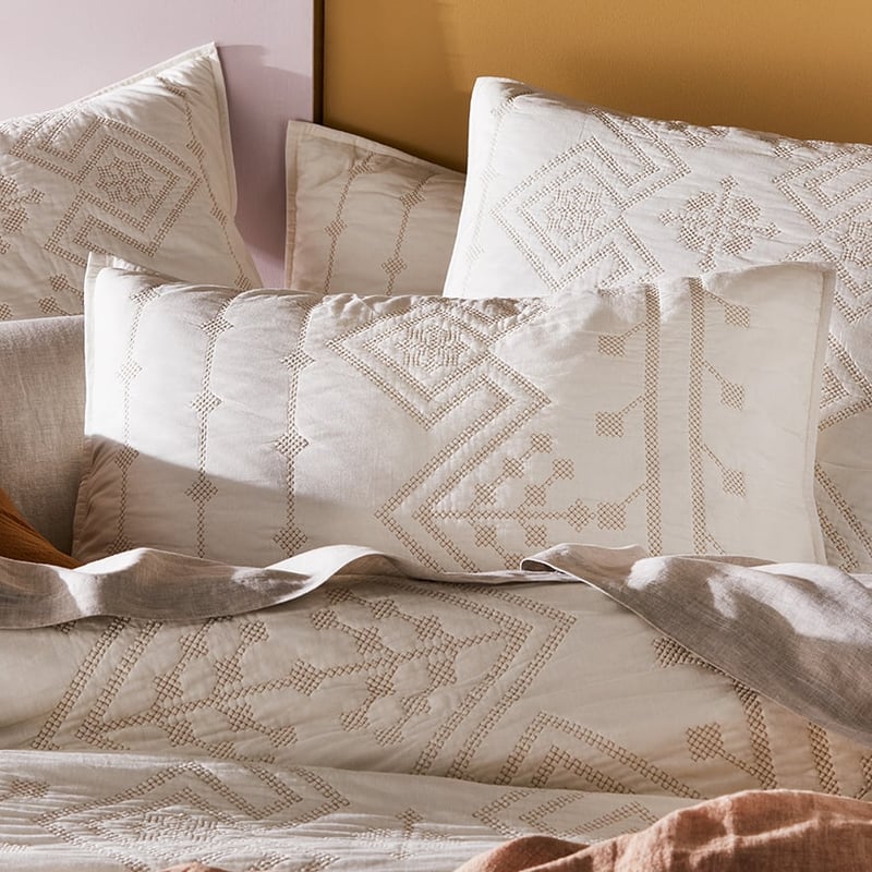 Aries Vanilla Quilted Quilt Cover Separates