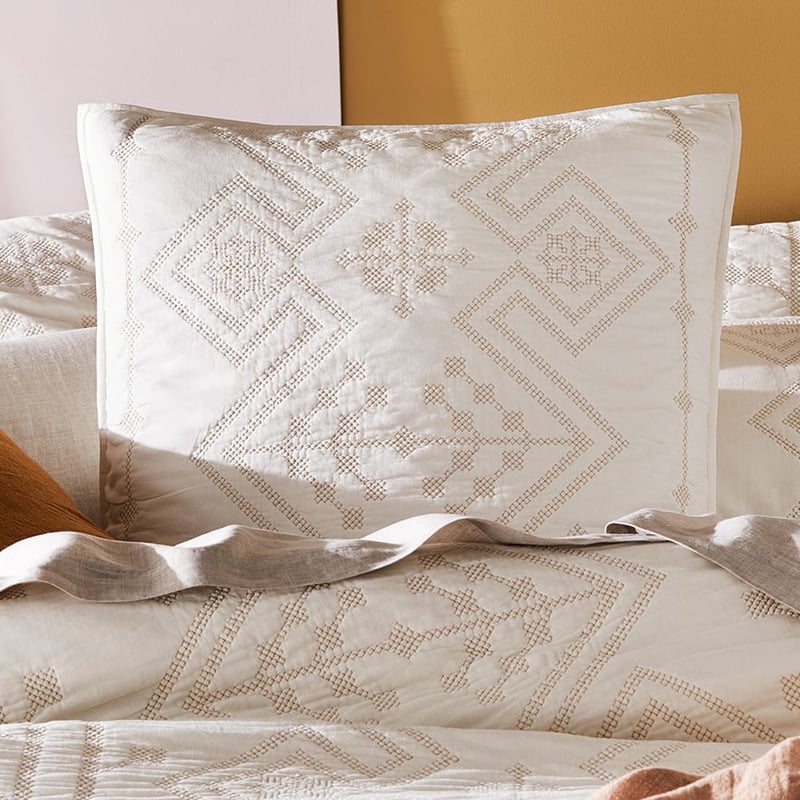 Aries Vanilla Quilted Quilt Cover Separates