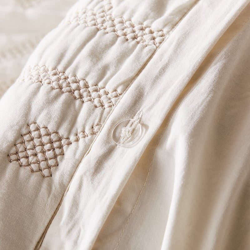 Aries Vanilla Quilted Quilt Cover Separates