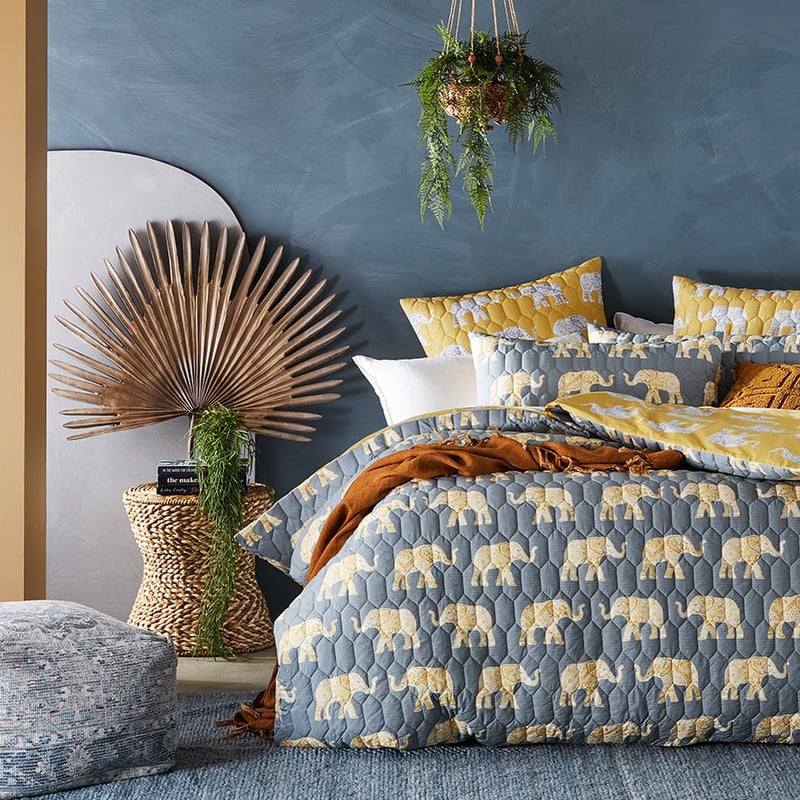 Mali Mustard Quilted Quilt Cover Separates