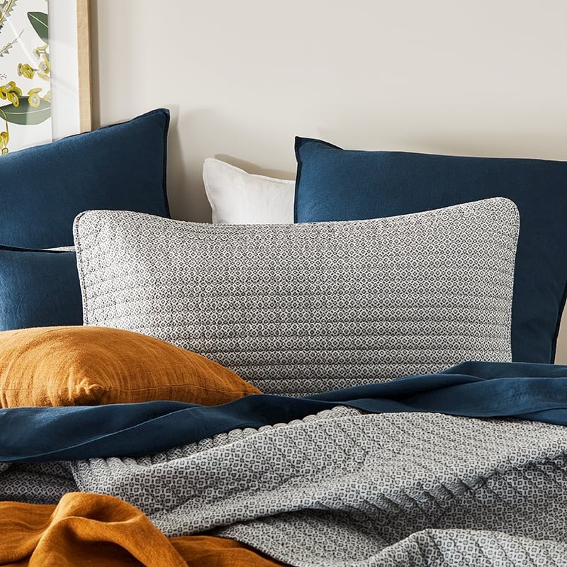 Camden Silver Floral Quilted Coverlet Separates