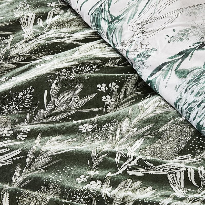 Native Floral Green Quilt Cover Set + Separates