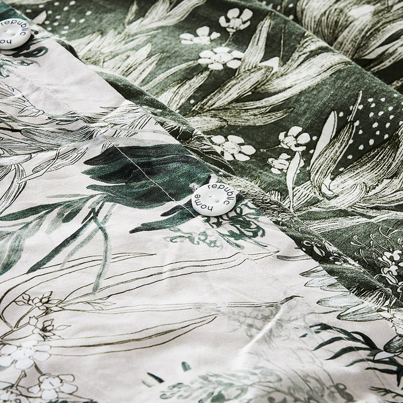 Native Floral Green Quilt Cover Set + Separates