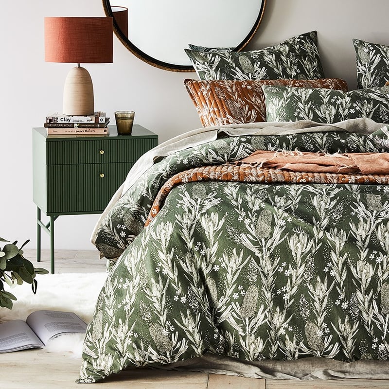 Native Floral Green Quilt Cover Set + Separates