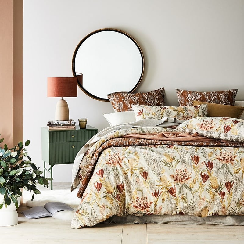 Native Floral Natural Quilt Cover Set + Separates