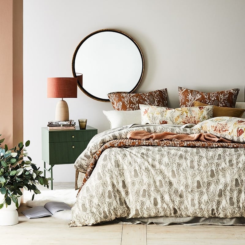 Native Floral Natural Quilt Cover Set + Separates