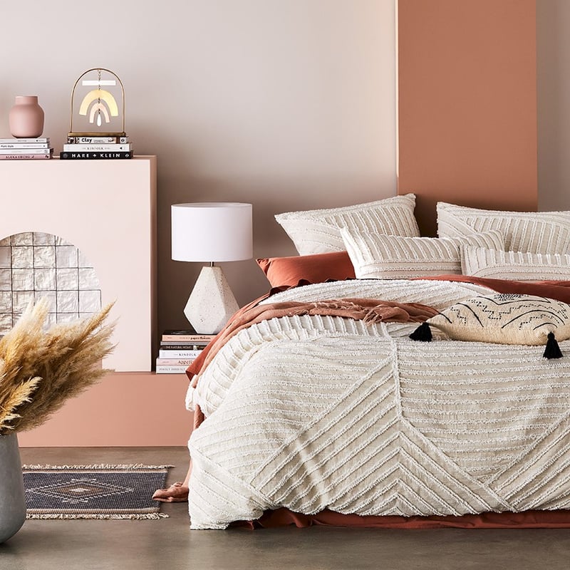 Kian Chenille Natural Quilt Cover Separates