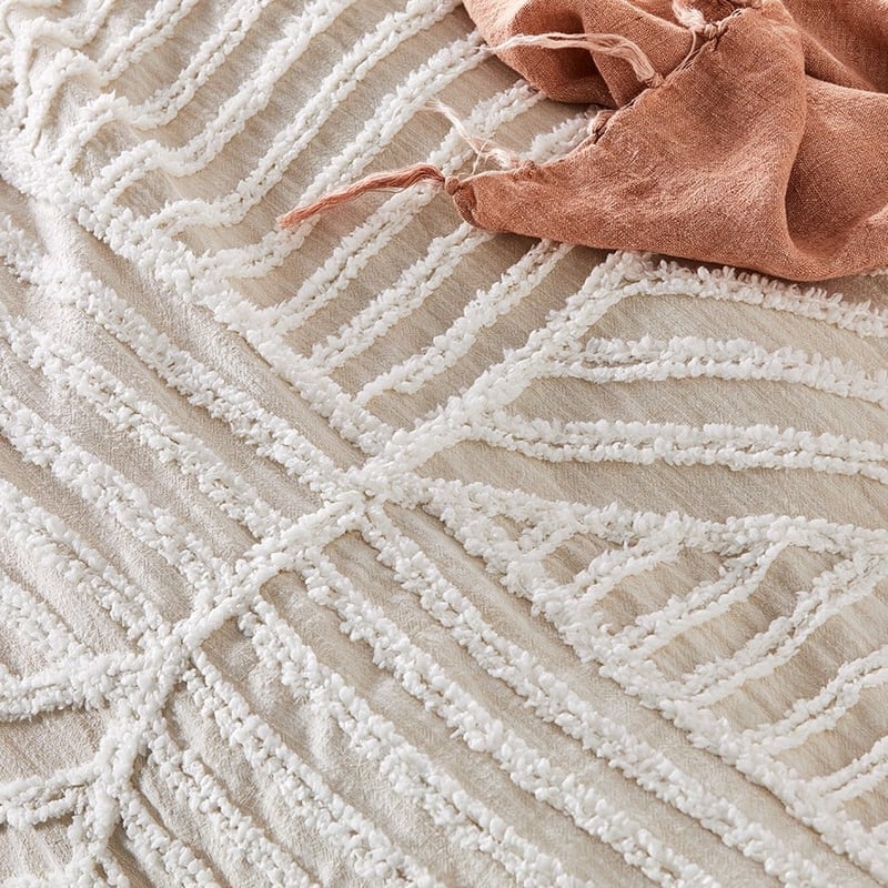 Kian Chenille Natural Quilt Cover Separates
