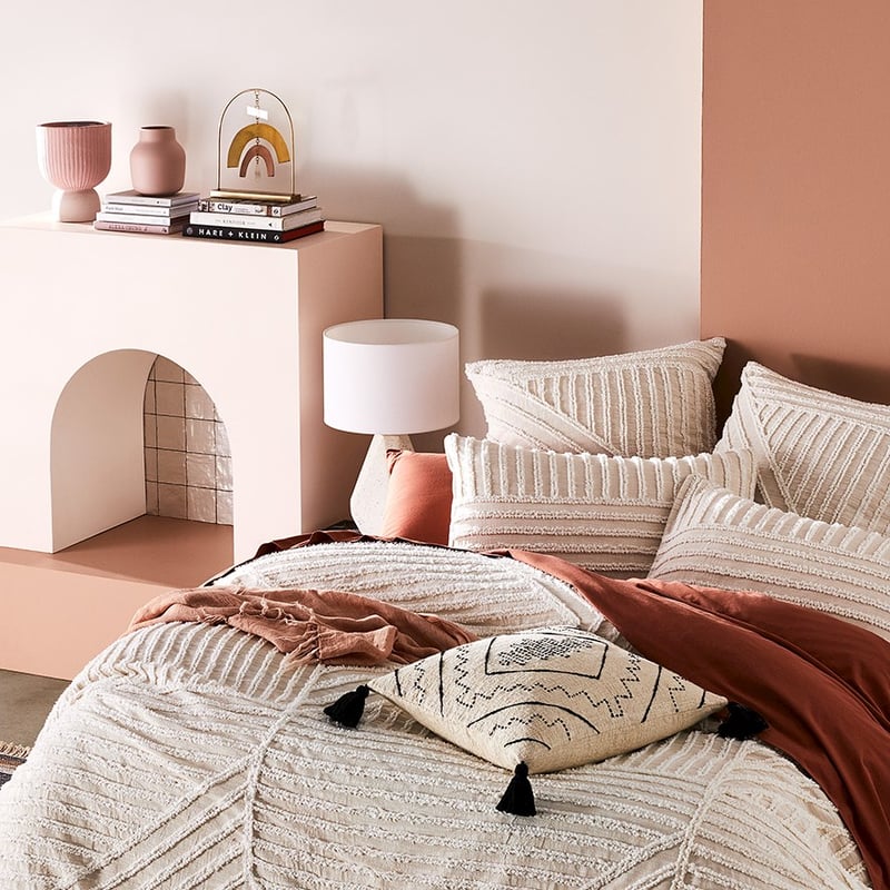 Kian Chenille Natural Quilt Cover Separates