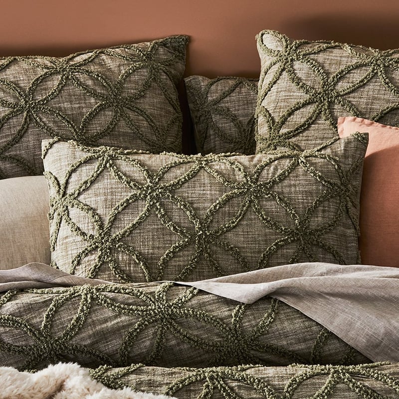 Barossa Chenille Olive Quilt Cover Separates