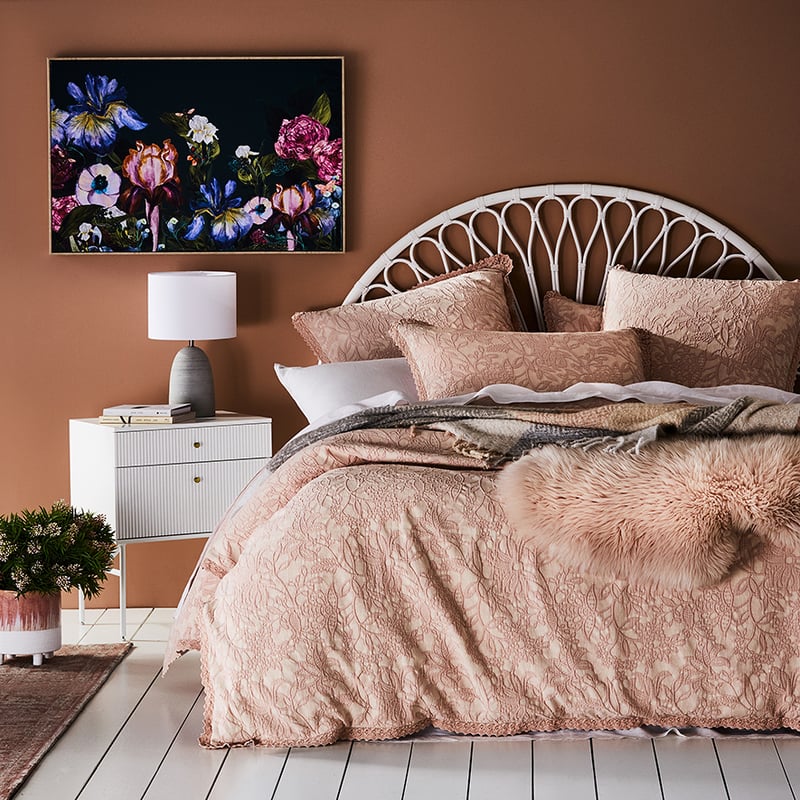 Giselle Matelasse Blush Quilt Cover Separates