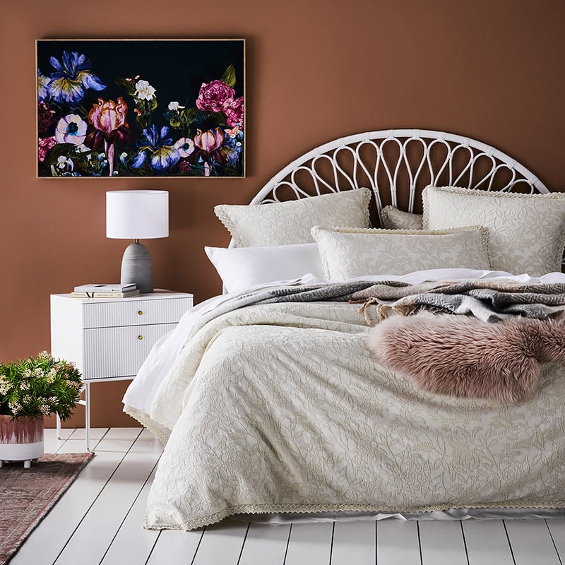 Giselle Matelasse Ivory Quilt Cover Separates