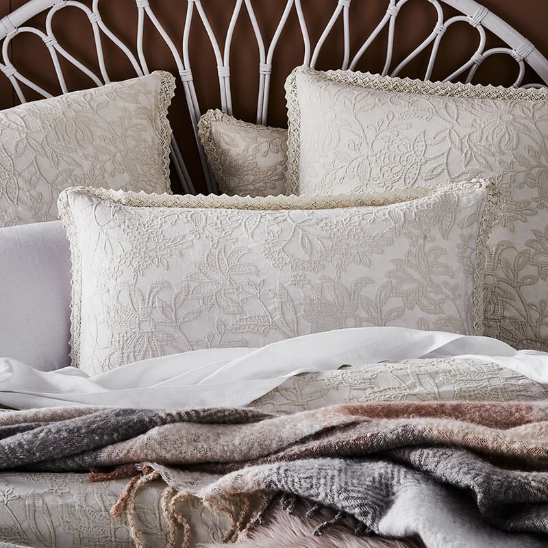 Giselle Matelasse Ivory Quilt Cover Separates