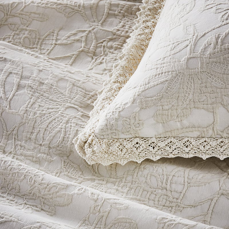 Giselle Matelasse Ivory Quilt Cover Separates