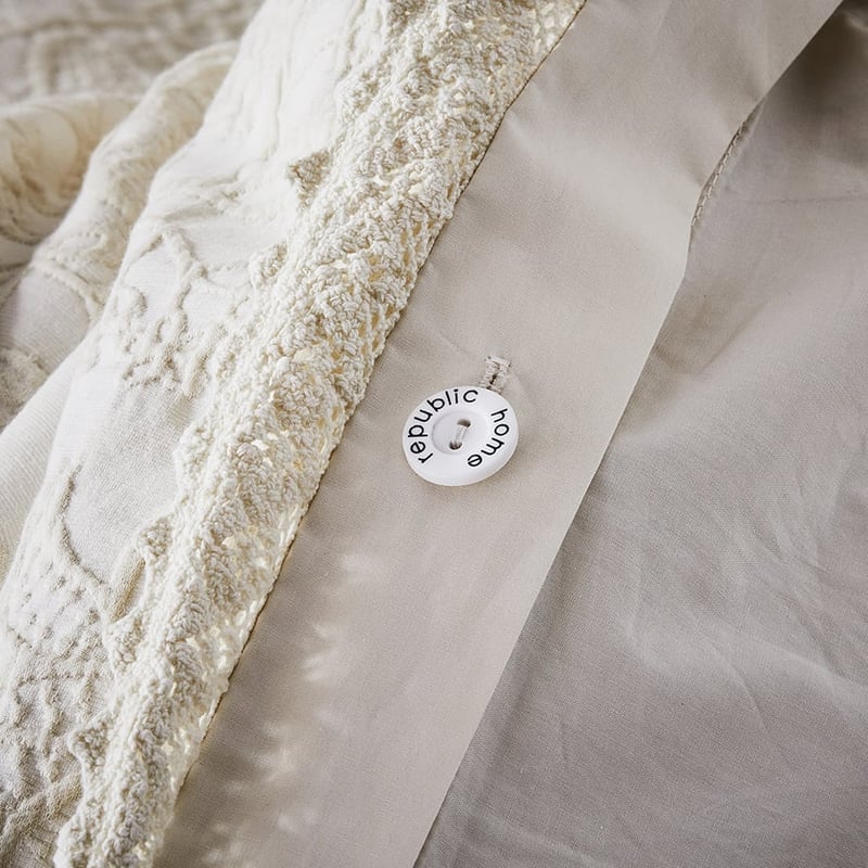 Giselle Matelasse Ivory Quilt Cover Separates