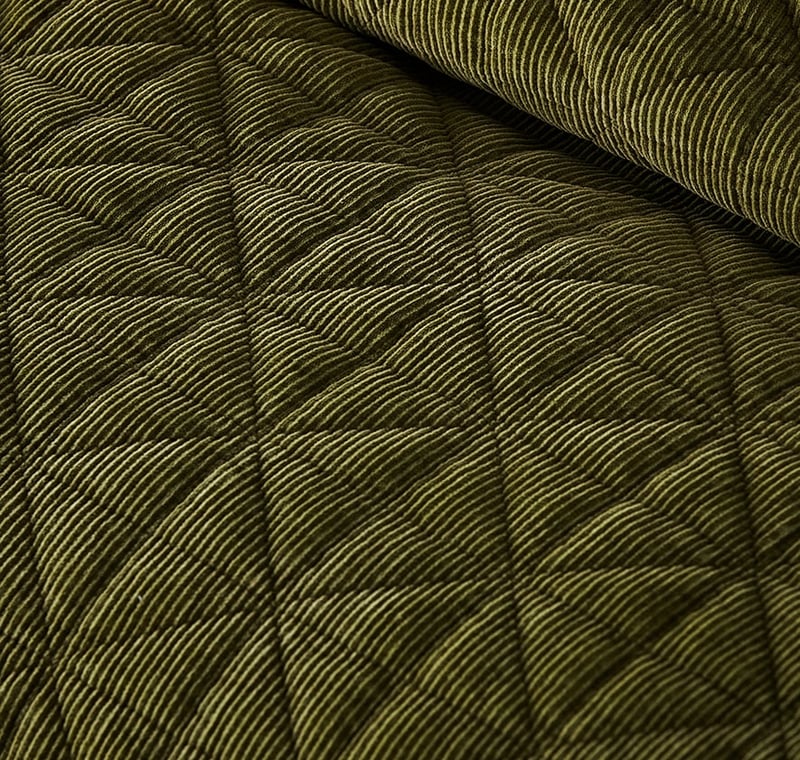 Vintage Washed Corduroy Antique Green Quilted Quilt Cover Separates