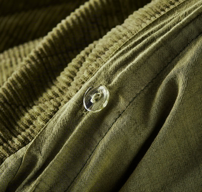 Vintage Washed Corduroy Antique Green Quilted Quilt Cover Separates