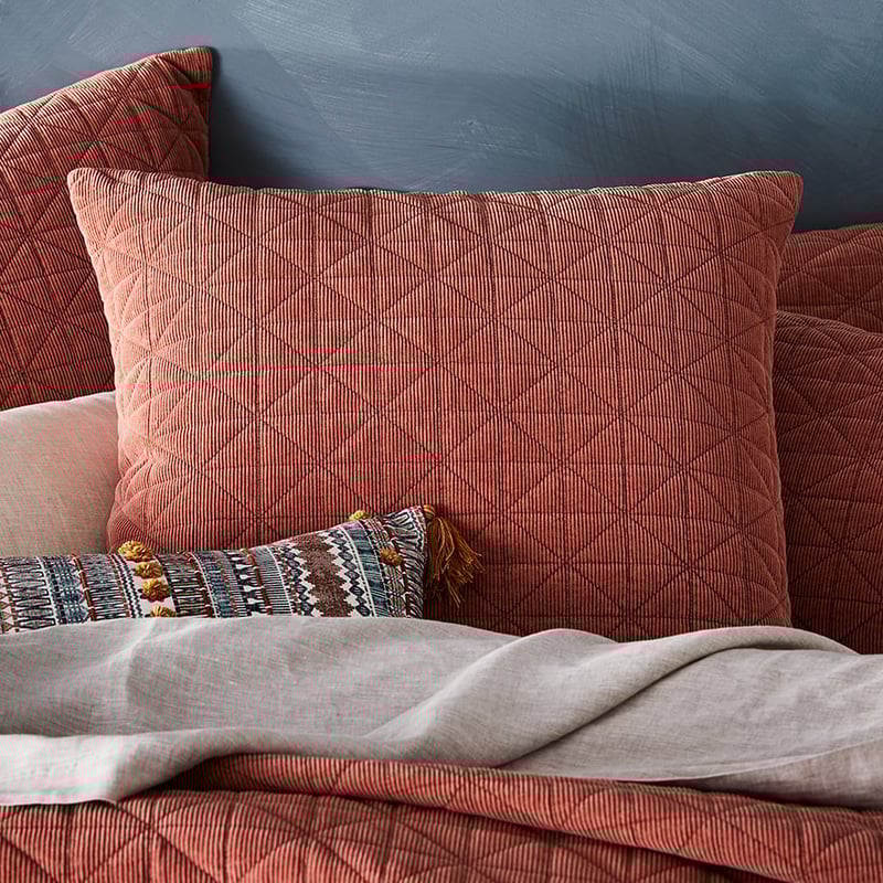 Vintage Washed Corduroy Redwood Quilted Quilt Cover Separates