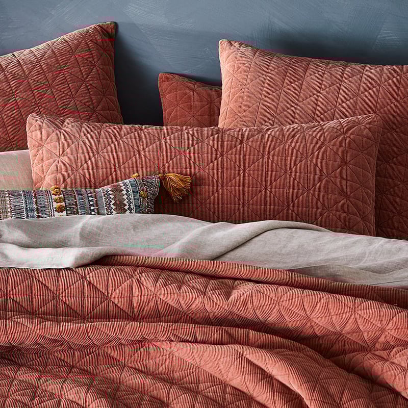 Vintage Washed Corduroy Redwood Quilted Quilt Cover Separates