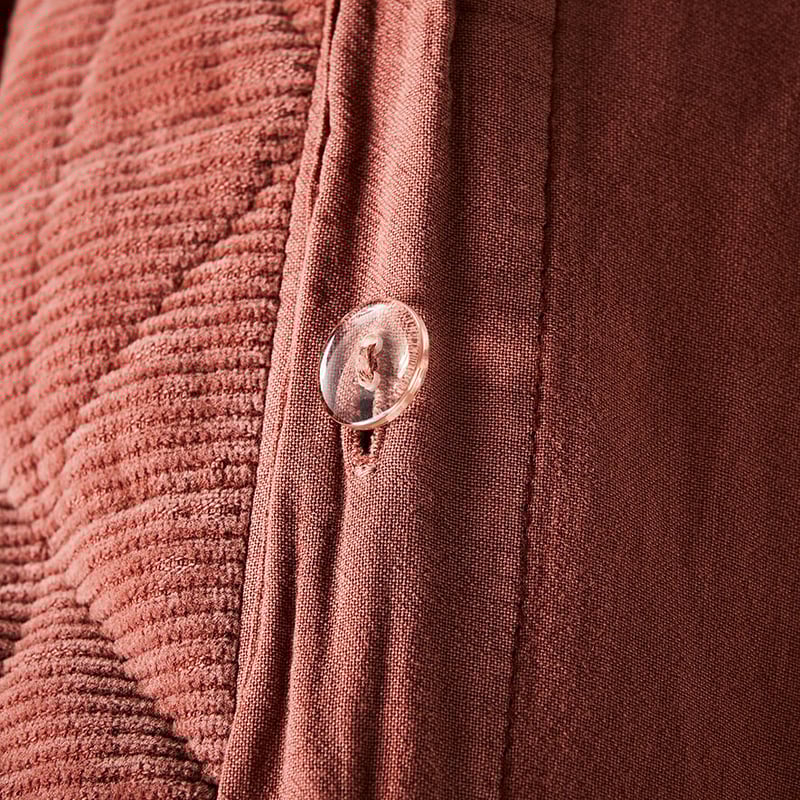 Vintage Washed Corduroy Redwood Quilted Quilt Cover Separates