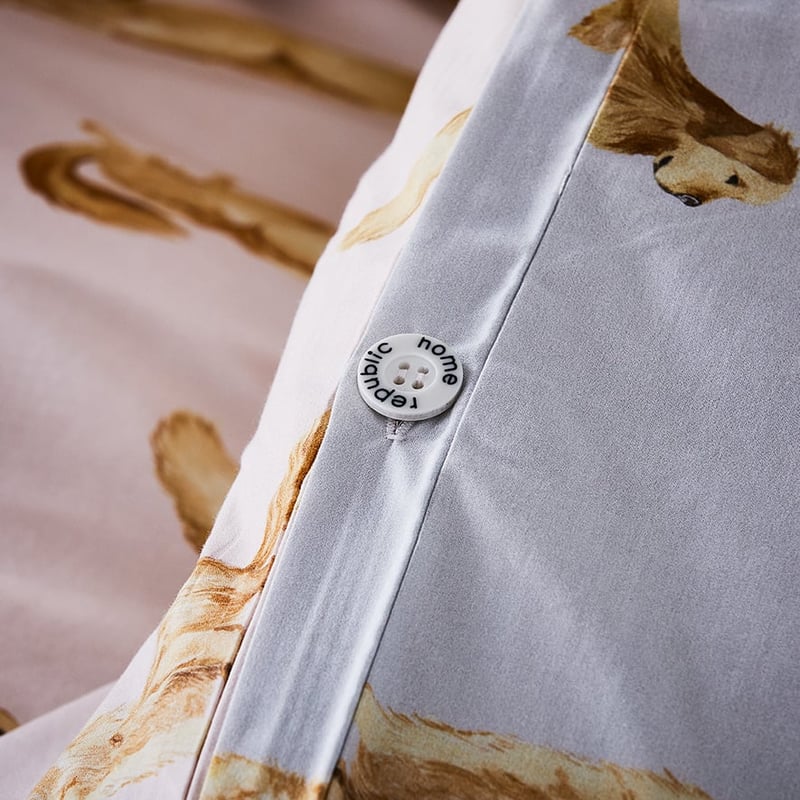 Sunny Queen Grey Quilt Cover Set + Separates