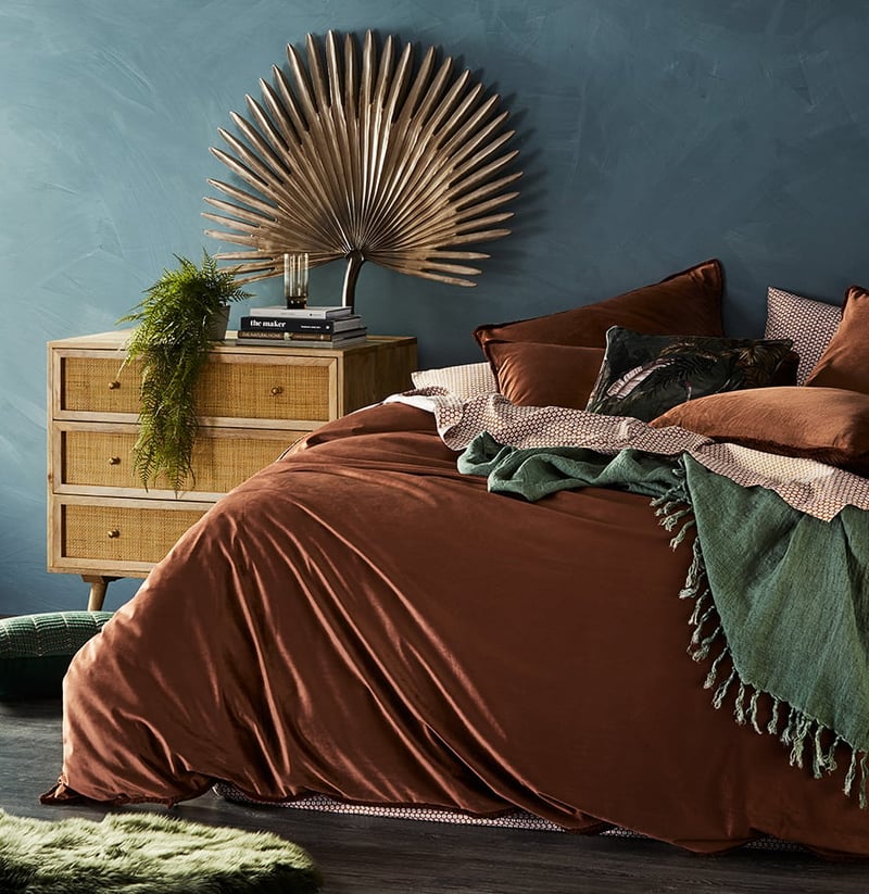 Columbia Fringe Velvet Queen Port Quilt Cover Separates