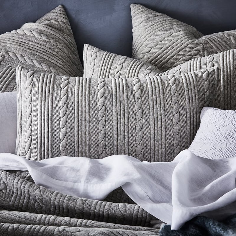 Maize Jersey Queen Grey Marle Quilted Quilt Cover Separates