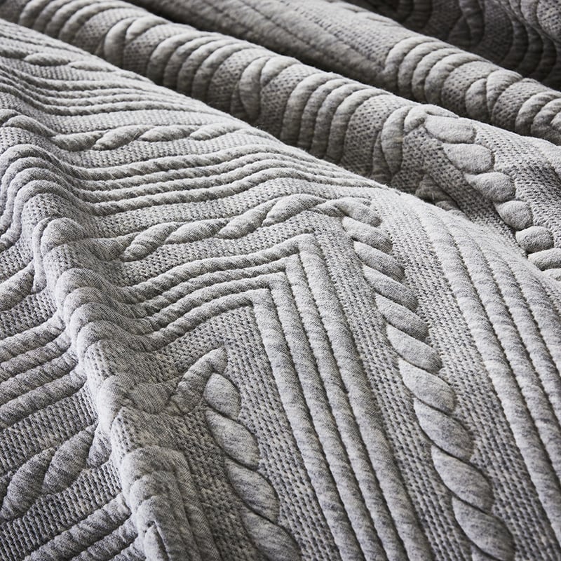 Maize Jersey Queen Grey Marle Quilted Quilt Cover Separates